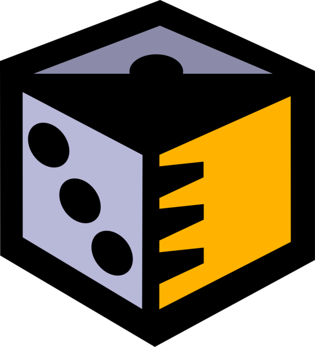 Vector Illustration of Dice used in Pairs in Casino Games of Chance or Gambling