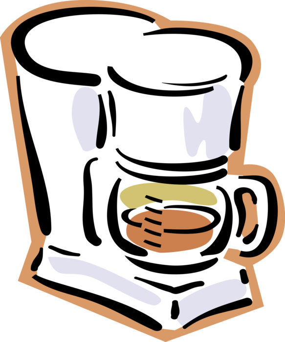 Vector Illustration of Coffeemaker Coffee Maker with Coffee Pot
