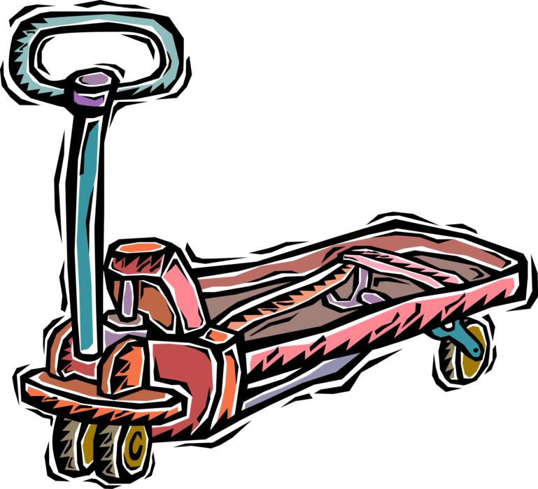 Vector Illustration of Automobile Mechanic's Hydraulic Lifting Pump Jack