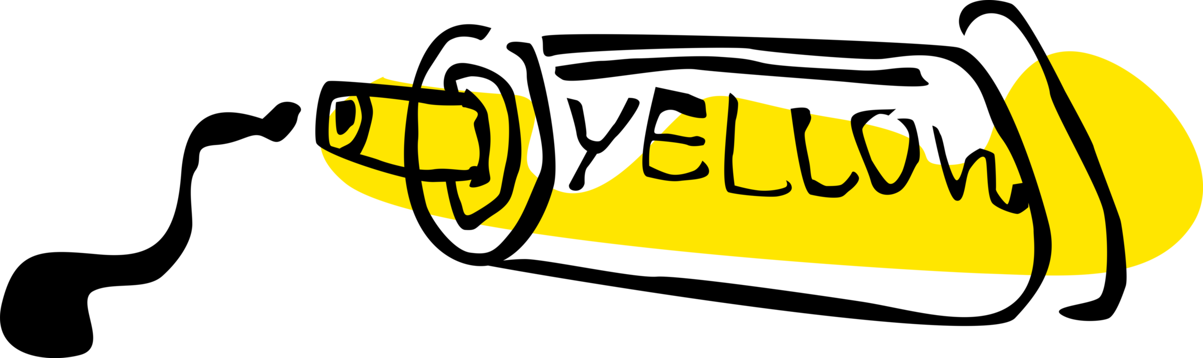 Vector Illustration of Visual Arts Artist's Yellow Paint Tube