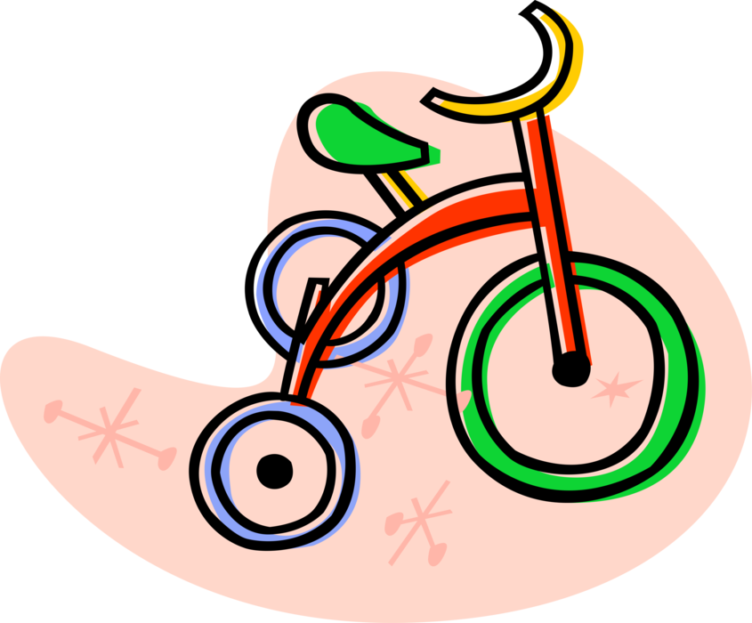 Vector Illustration of Child's Tricycle Riding Bike Play Toy