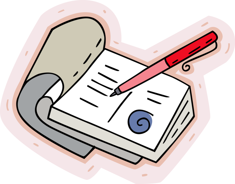 Vector Illustration of Notebook, Notepad or Writing Pad Records Notes or Memoranda