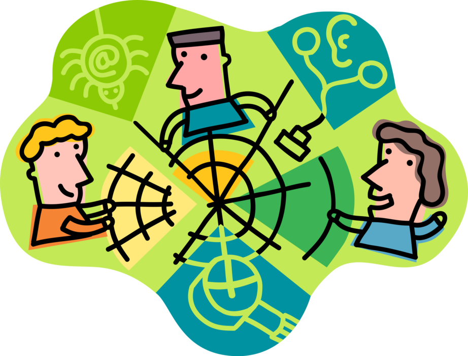 Vector Illustration of Accessing Online Internet World Wide Web Information