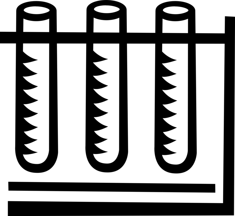 Vector Illustration of Science and Chemistry Laboratory Glassware Test Tubes used in Scientific Experiments