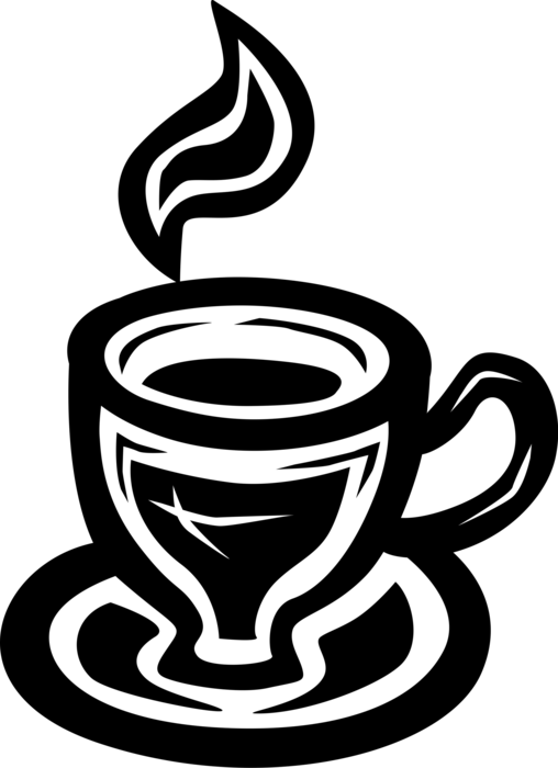 Vector Illustration of Cup of Hot Freshly Brewed Coffee Beverage Drink