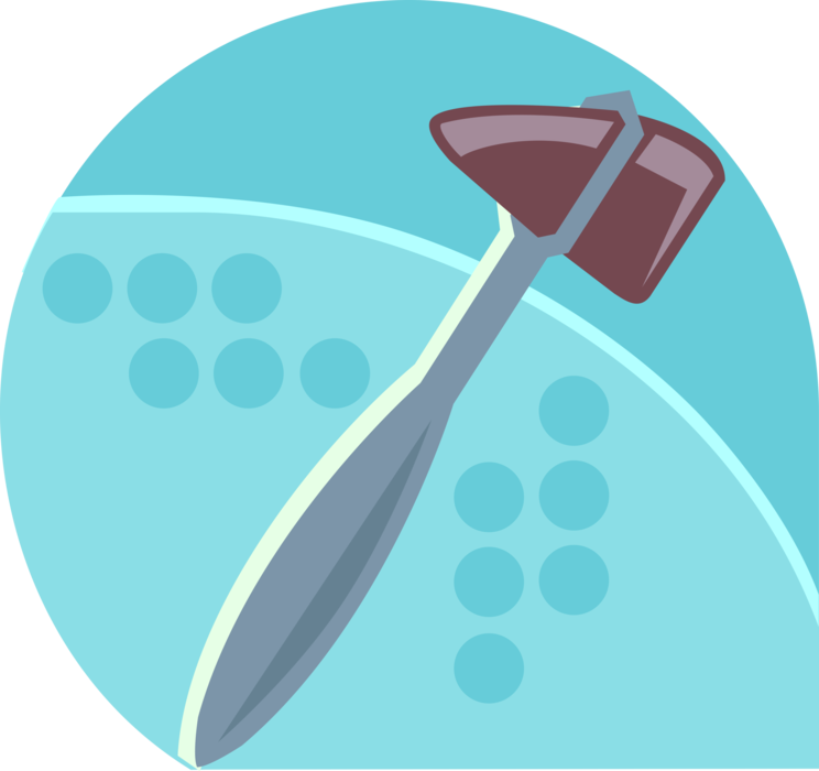 Vector Illustration of Doctor or Physician's Plessor Small Hammer Tests Reflexes