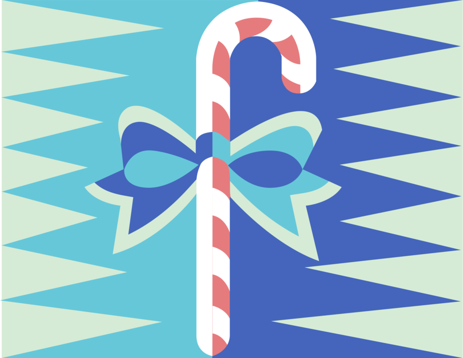 Vector Illustration of Holiday Festive Season Christmas Candy Cane Peppermint Sticks