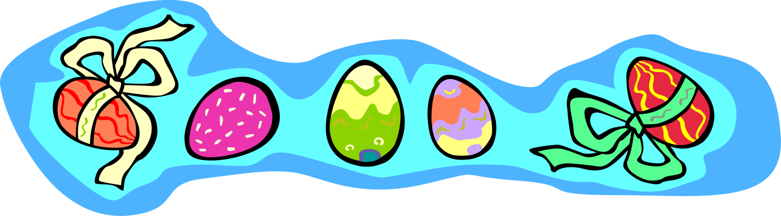 Vector Illustration of Colored Easter Eggs