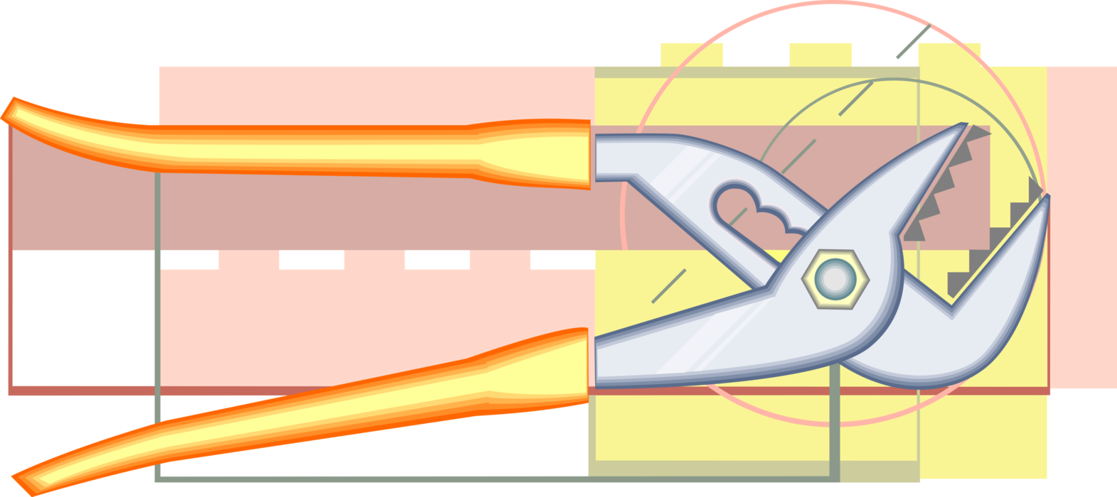 Vector Illustration of Adjustable Wrench or Spanner Tool with Adjustable "Jaw" Width