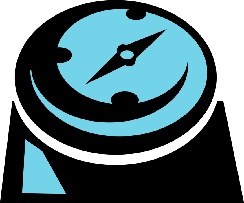 Vector Illustration of Magnetic Compass for Navigation and Finding Direction Points to "Magnetic North"