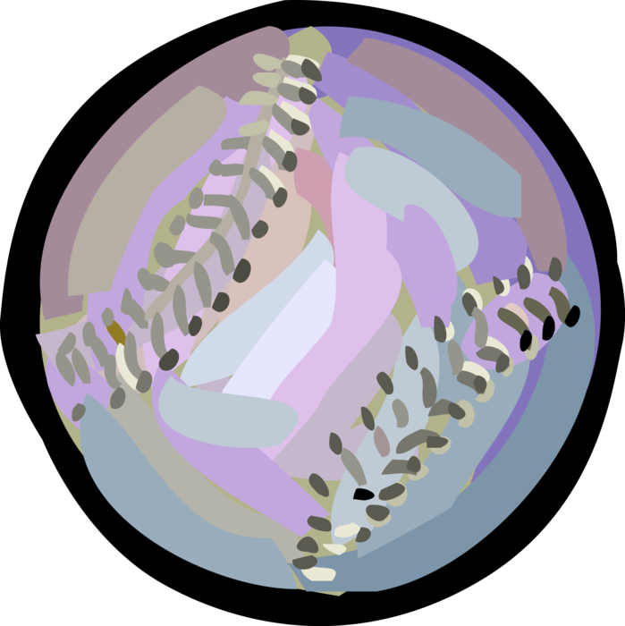 Vector Illustration of American Pastime Sport of Baseball Game Sports Ball