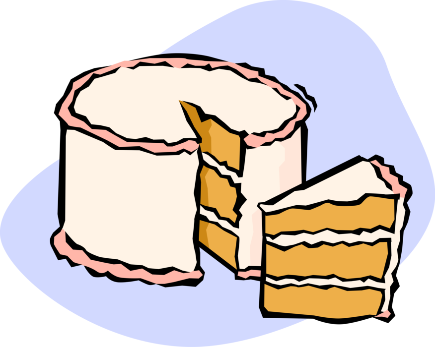 Vector Illustration of Sweet Dessert Baked Cake