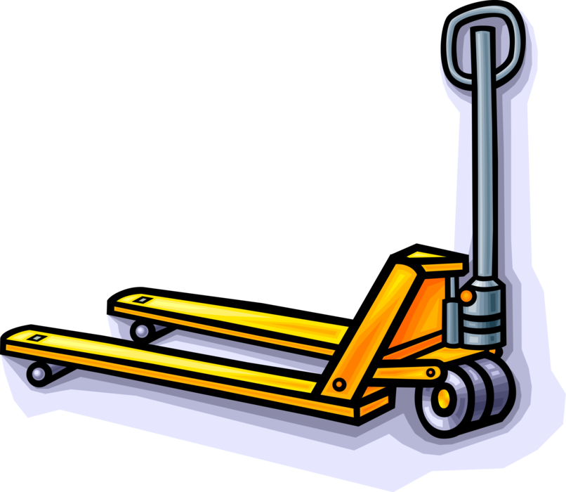 Vector Illustration of Hydraulic Hand Jigger Forklift Pump Jack for Lifting Heavy Loads