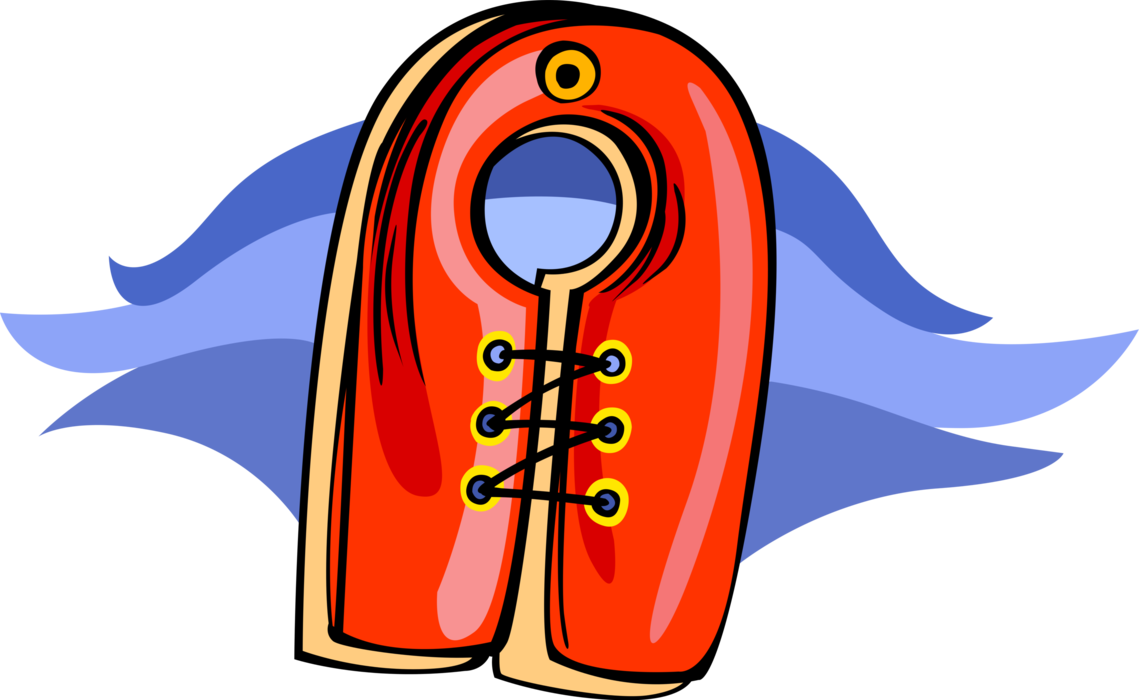 Vector Illustration of Lifebuoy Ring Lifesaver Life Saving Floating Buoy Provides Buoyancy and Prevents Drowning