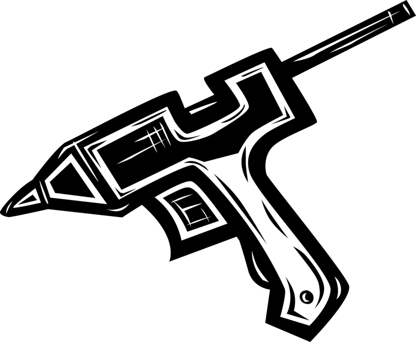 Vector Illustration of Hot Melt Adhesive Glue Gun Tool
