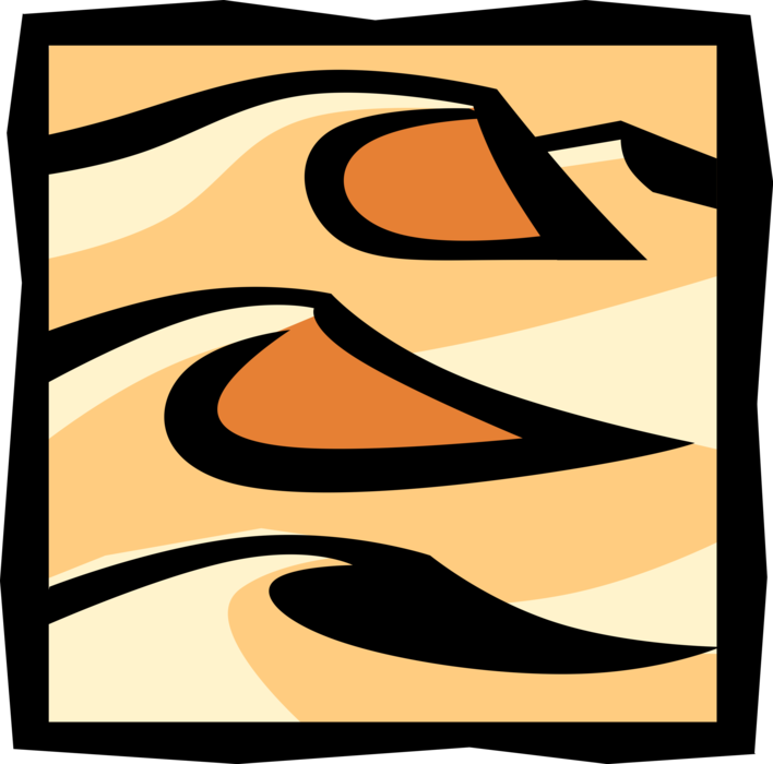 Vector Illustration of Desert Sand Dunes