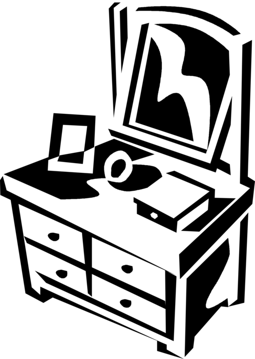 Vector Illustration of Bedroom Furniture Dresser or Chest of Drawers