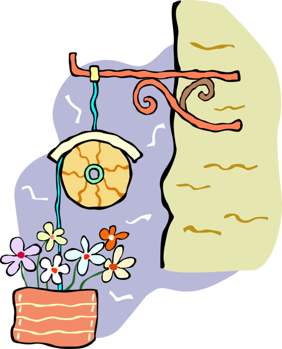 Vector Illustration of Hanging Flower Pot