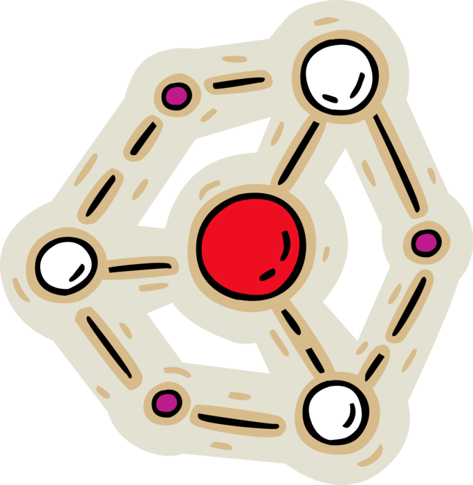 Vector Illustration of Molecule Electrically Neutral Group of Two or More Atoms Held Together by Chemical Bonds