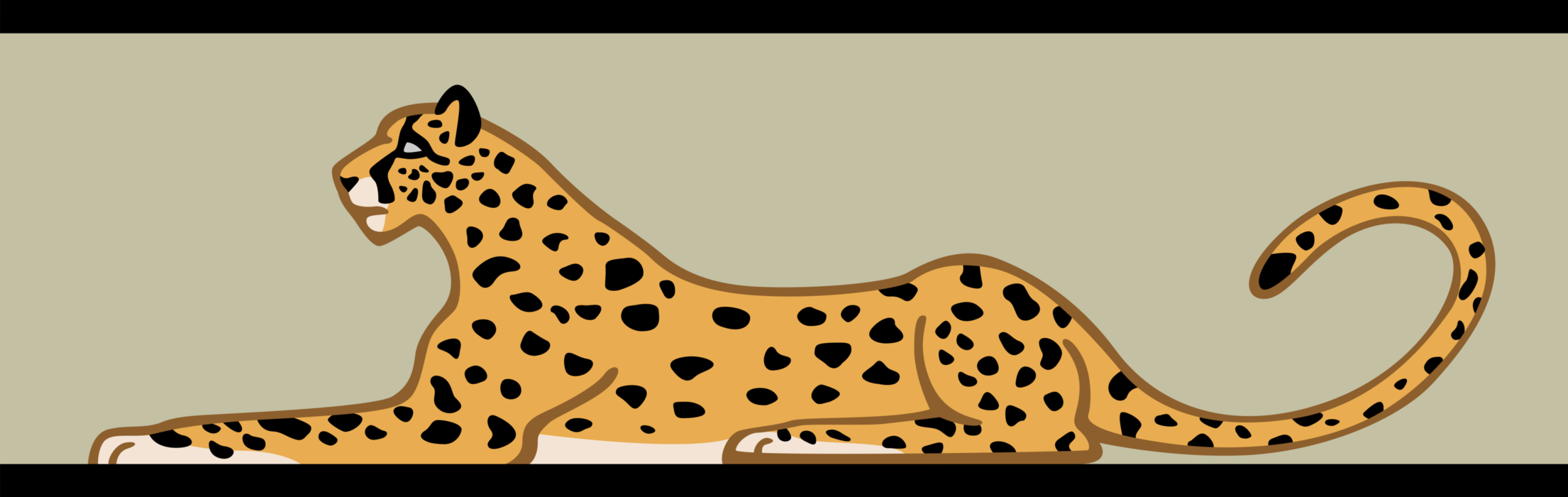 Vector Illustration of Ancient Egyptian Spotted African Carnivore Leopard