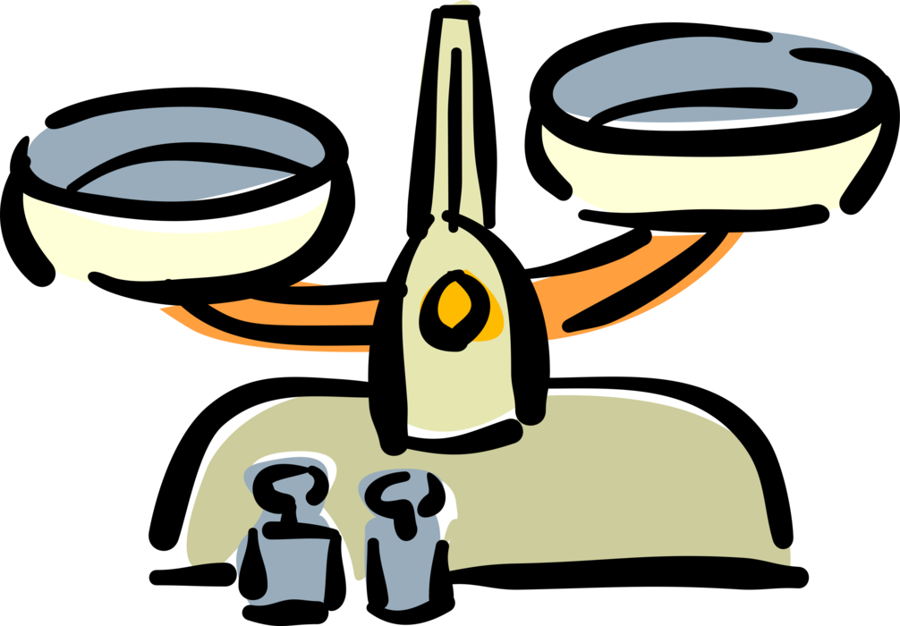 Vector Illustration of Weigh Scale Force-Measuring Device for Weight Measurement