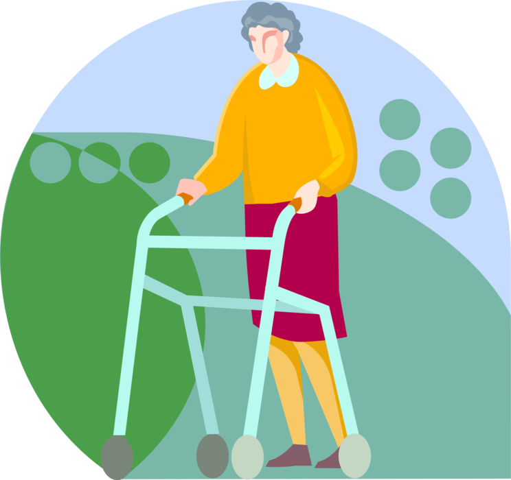 Vector Illustration of Walker or Walking Frame for Disabled or Elderly People Needing Balance or Stability