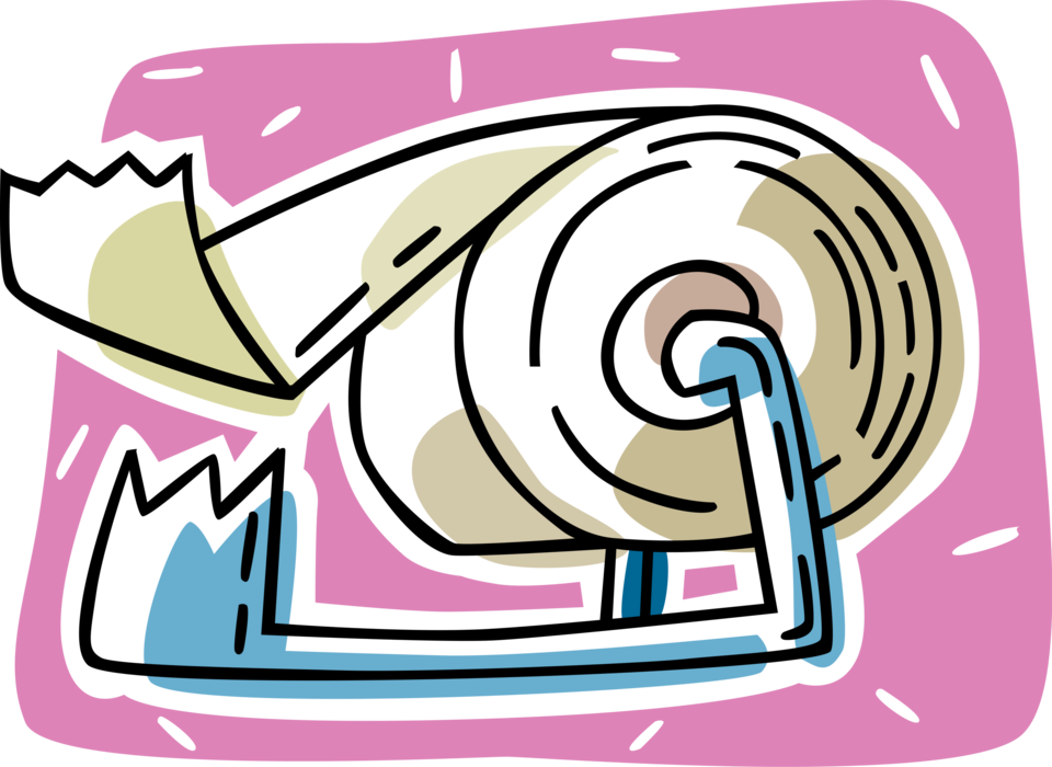 Vector Illustration of Pressure-Sensitive Adhesive Tape Dispenser