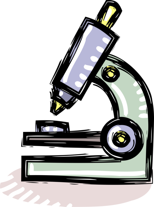 Vector Illustration of Microscope Instrument Sees Objects Too Small for Naked Eye