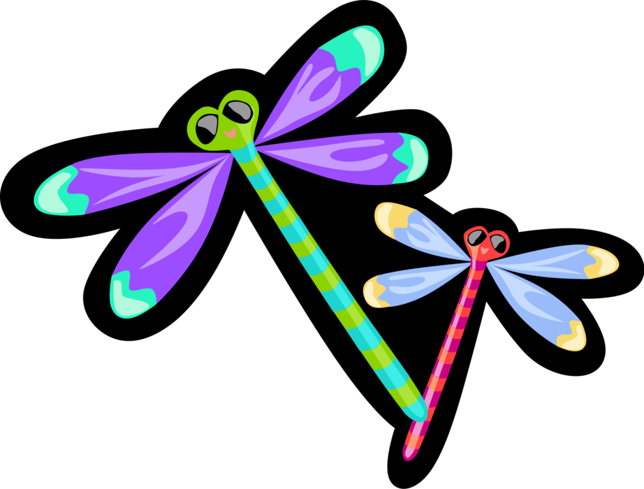 Vector Illustration of Dragonfly Bug Insects