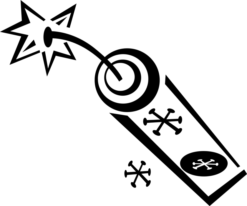 Vector Illustration of Stick of TNT Dynamite Trinitrotoluene Bomb Explosive