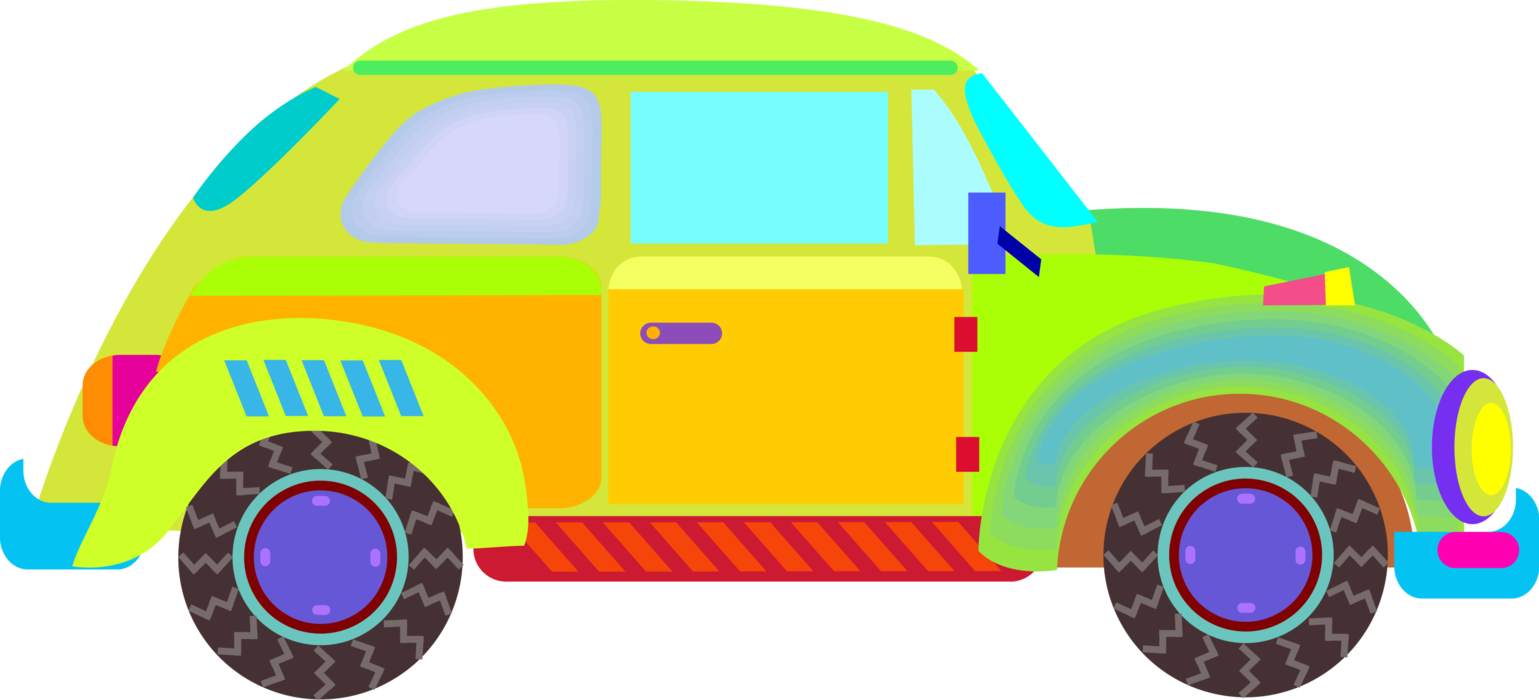 Vector Illustration of Volkswagen Beetle Motor Vehicle Automobile Car