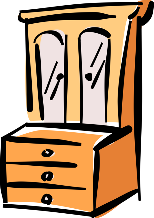 Vector Illustration of Bedroom Furniture Dresser or Chest of Drawers