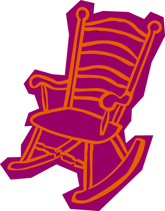 Vector Illustration of Gentle Motion Rocking Chair or Rocker Furniture