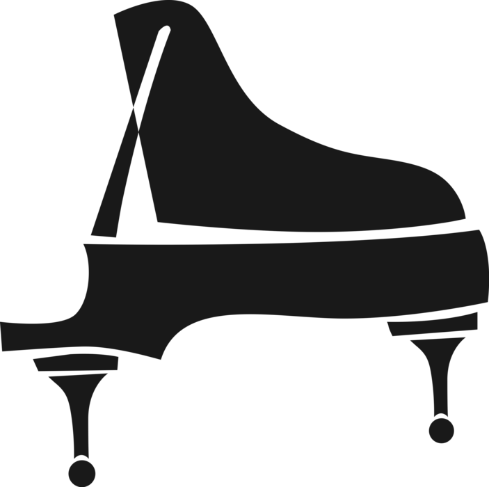 Vector Illustration of Grand Piano Keyboard Musical Instrument