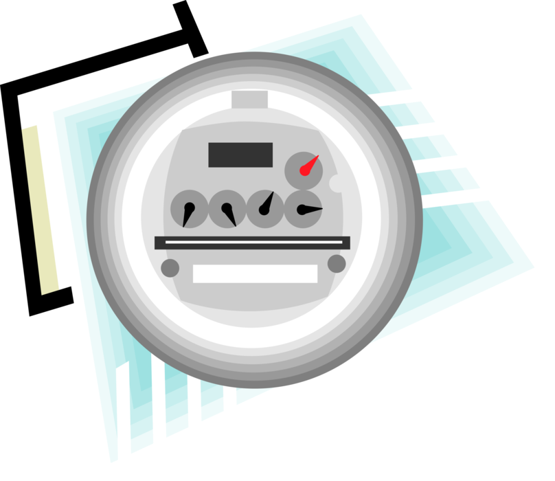 Vector Illustration of Electrical Energy Power Consumption Meter