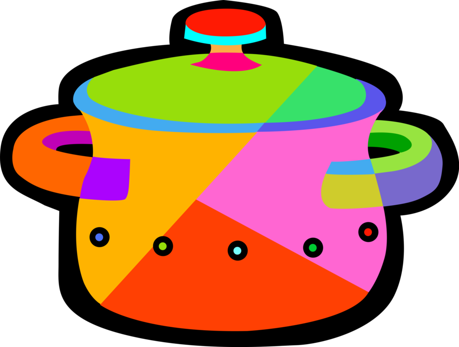 Vector Illustration of Kitchen Kitchenware Saucepan Cooking Pot