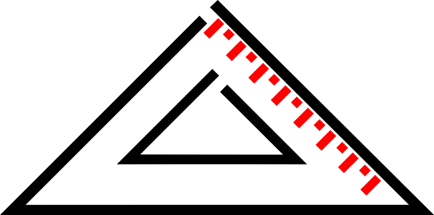 Vector Illustration of Ruler, Rule or Line Gauge Straight Edge Draws Lines and Measures Distances