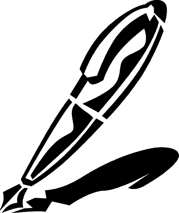 Vector Illustration of Fountain Pen Writing Instrument
