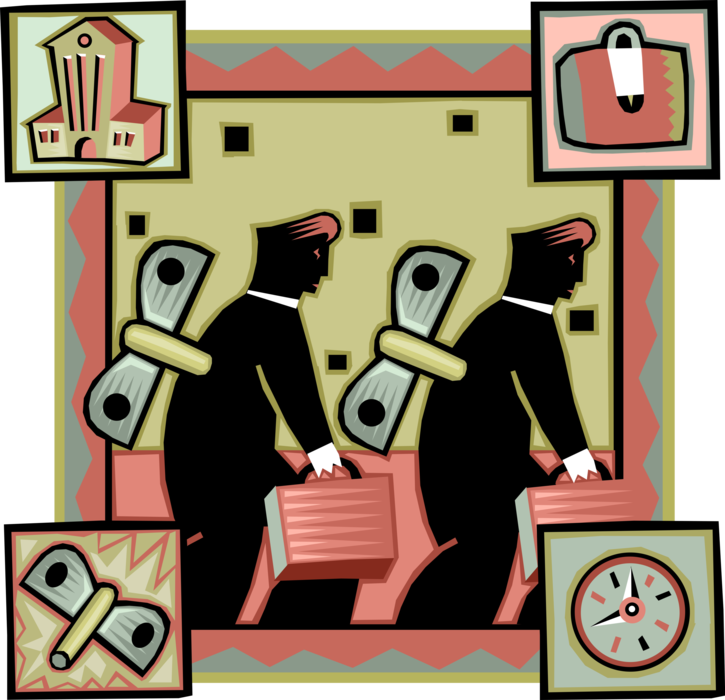 Vector Illustration of Robotic Automaton Wind-Up Men Function Like Robots