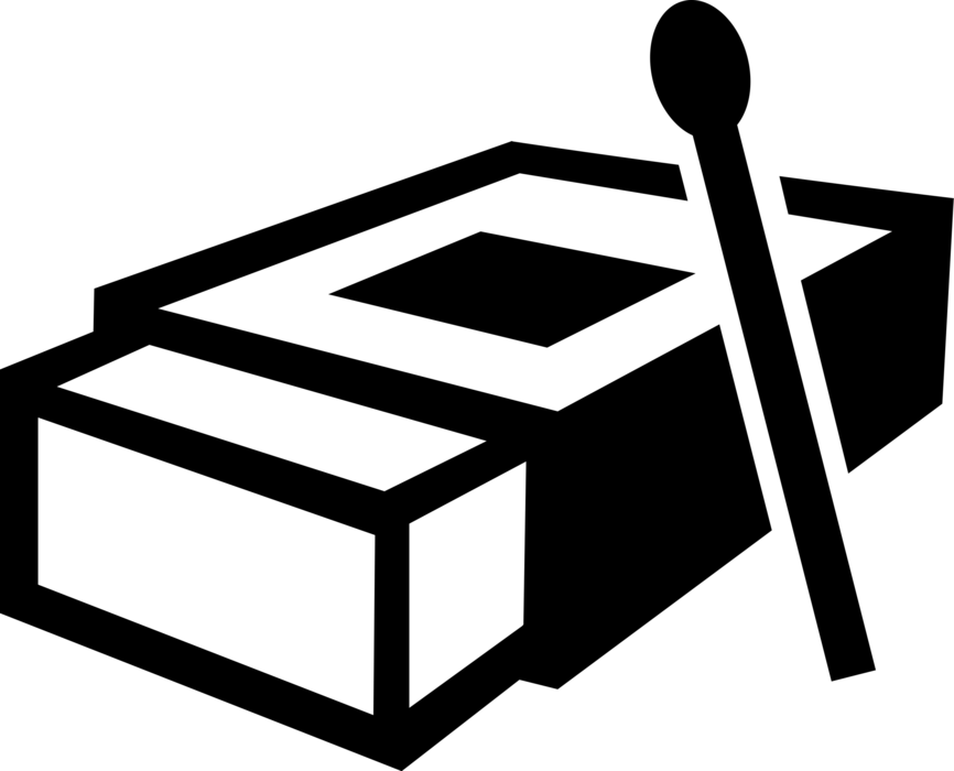 Vector Illustration of Book of Sulphur Matches Match Tool for Starting Fire