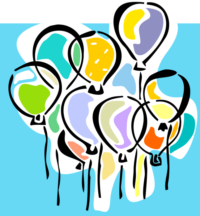 Vector Illustration of Party Balloons Help Partygoers Celebrate Special Occasion