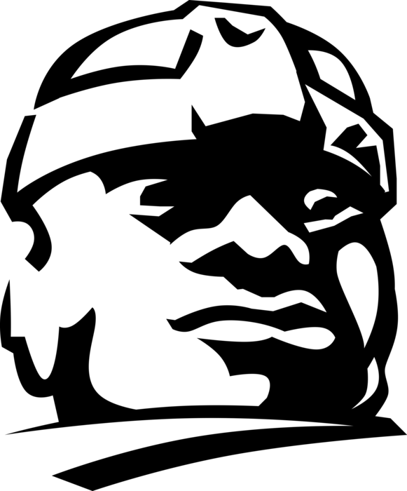 Vector Illustration of Olmec Colossal Head Stone Sculpture from Basalt Boulder from Ancient Mesoamerica