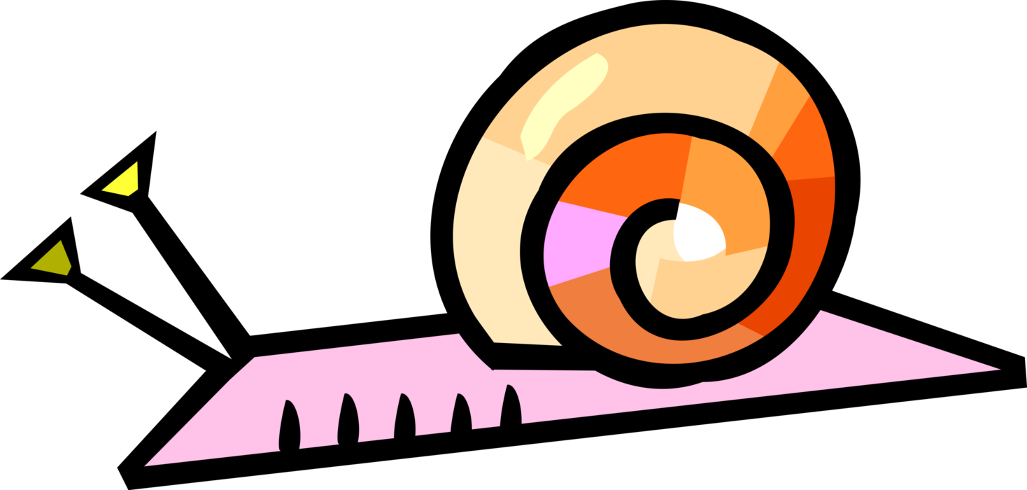 Vector Illustration of Snail or Terrestrial Gastropod Mollusk