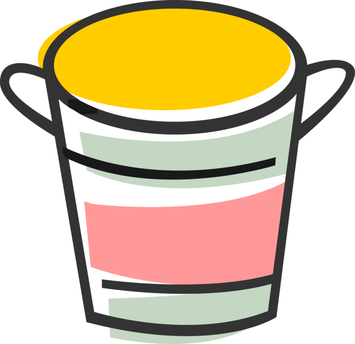 Vector Illustration of Bucket or Pail with Carry Handle