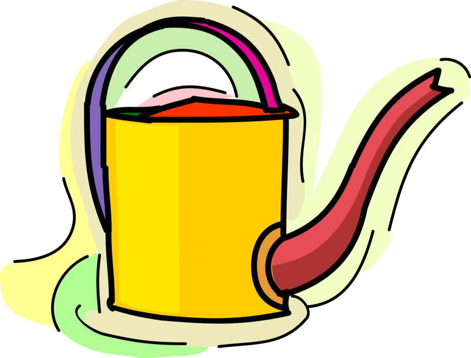 Vector Illustration of Watering Can or Watering Pot Portable Container to Water Garden Plants