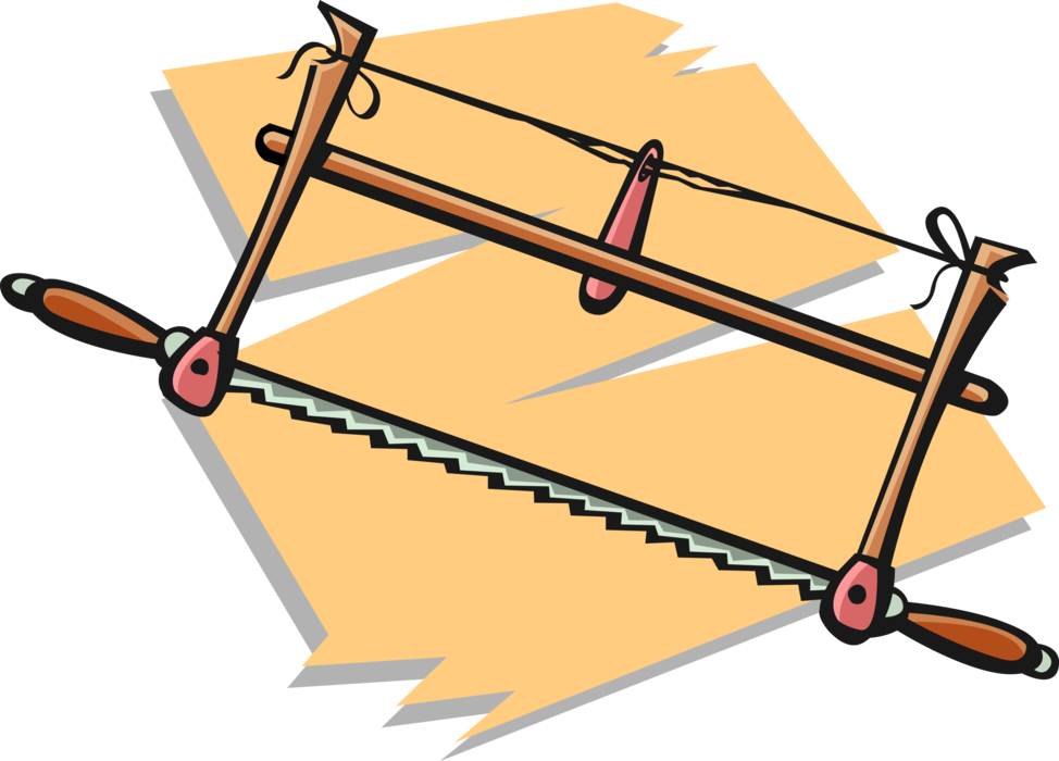 Vector Illustration of Woodworking and Carpentry Hand Saw used to Cut Wood