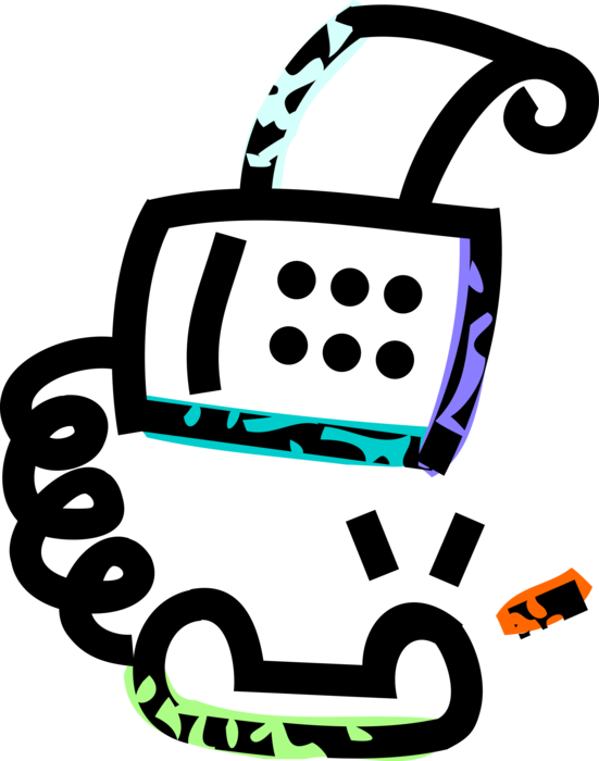 Vector Illustration of Fax Facsimile Telephonic Transmission Device