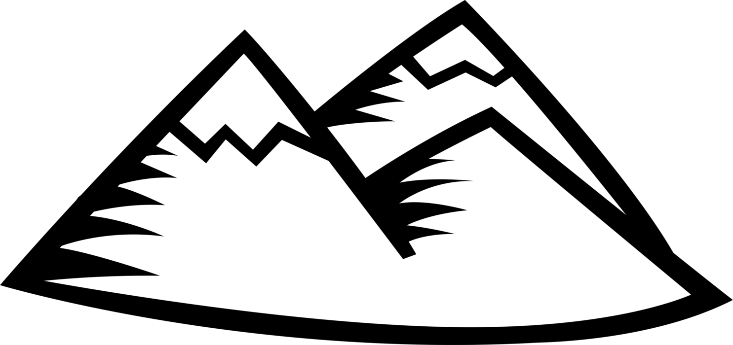 Vector Illustration of Mountain Natural Elevation Rising to Summit