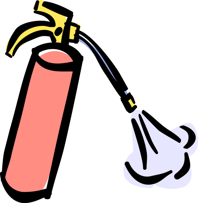 Vector Illustration of Handheld Cylindrical Fire Extinguisher used to Extinguish or Control Small Fires