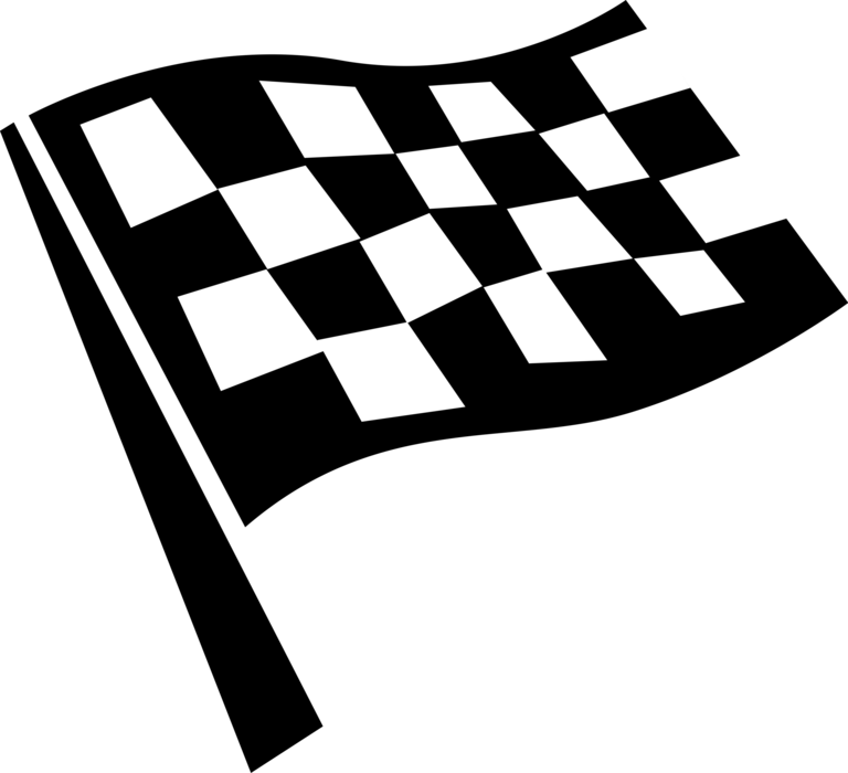 Vector Illustration of Checkered or Chequered Flag used on Race Circuit at Start and Finish